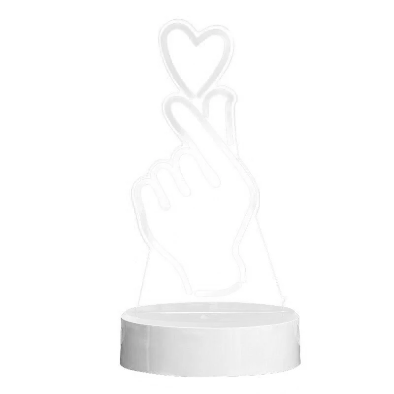 

Lovely Girl Heart Night Light Than Heart Gesture Table Lamp Heart-Shaped Led Room Decorative Lights