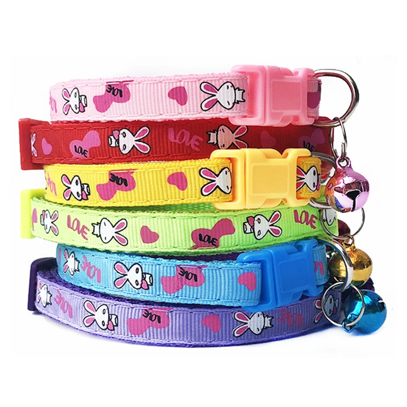 

Fashion 1PC Cute Pets Collars Pet Supplies Puppy Adjustable Polyester Necklace Lovely With Bells Cat Dog Necklace Popular