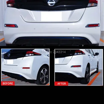 

For Nissan Leaf ZE1 2017-2019 ABS Rear Tail Fog Light Rearview Mirror Sticker Cover Protector Trim Frame Car Styling Accessories
