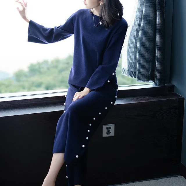 Best Offers Autumn And Winter Women's Loose Wide-Leg Pants Two-Piece Suit Office Lady Noble Elegant Temperament Knit Women's Clothing Best Offers Autumn And Winter Women's Loose Wide-Leg Pants Two-Piece Suit Office Lady Noble Elegant Temperament Knit Women's Clothing