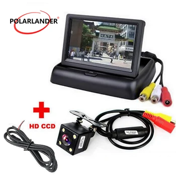 

DC 12V wireless 4.3" Foldable Car Monitors TFT LCD display With Rear View reversing Camera Parking Assistance system