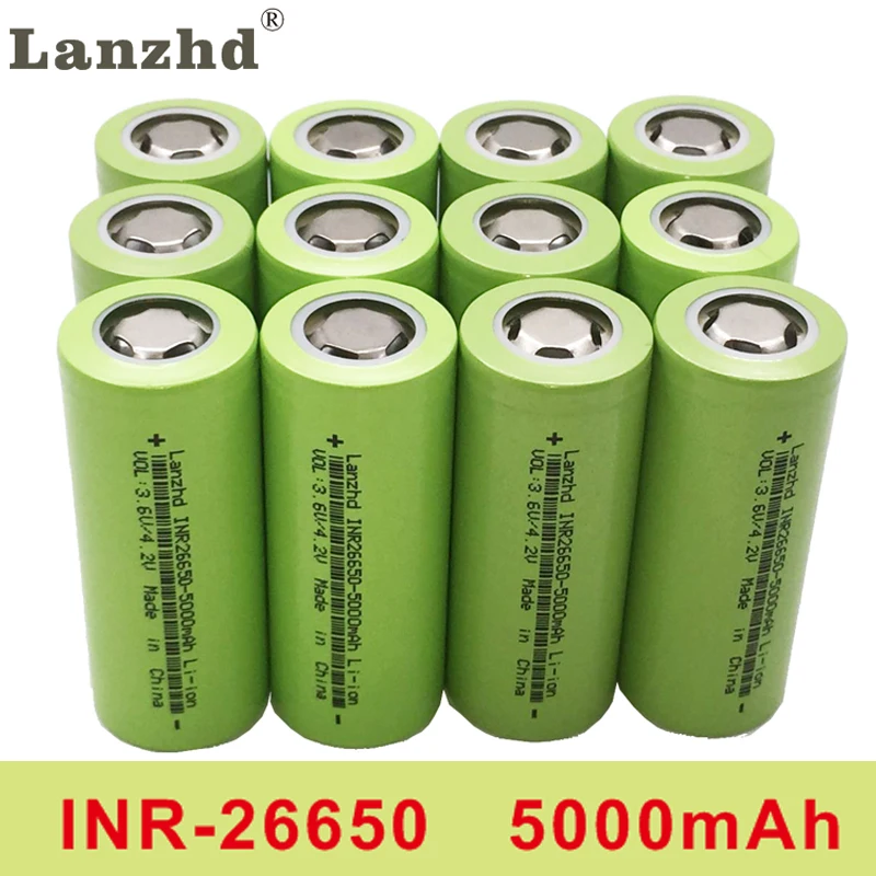 

12PCS Lii-50A 26650 5000mah 26650-50A INR26650 Li-ion 3.7v Rechargeable Battery for Flashlight 20A new packing