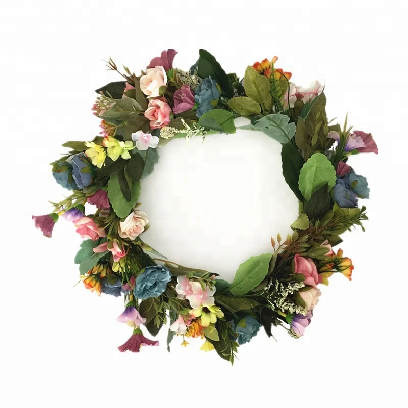 

1pc/lot 14 Inch Summer Hanging Wall Wreath Decoration Spring Door Decor Flower Home Ornament Free Shipping