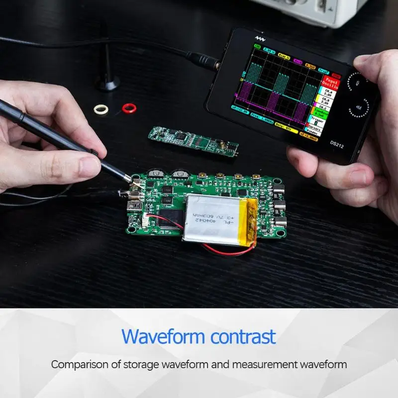 

DS212 Touch Screen USB 1MHz Pocket Portable LCD Digital Multimeter Oscilloscope Handheld Automotive Osciloscope Set