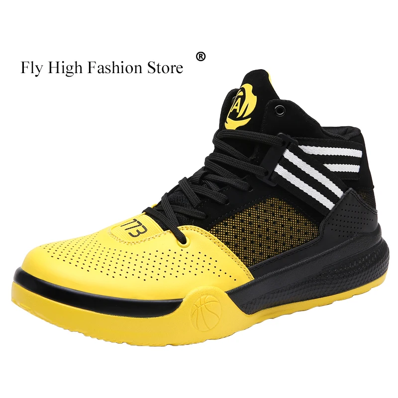 

2019 Hot Sale Basketball Shoes for Men Boys High Top Training Boots Lace Up Basket Shoes Leather Red Blue Athletic Sneakers