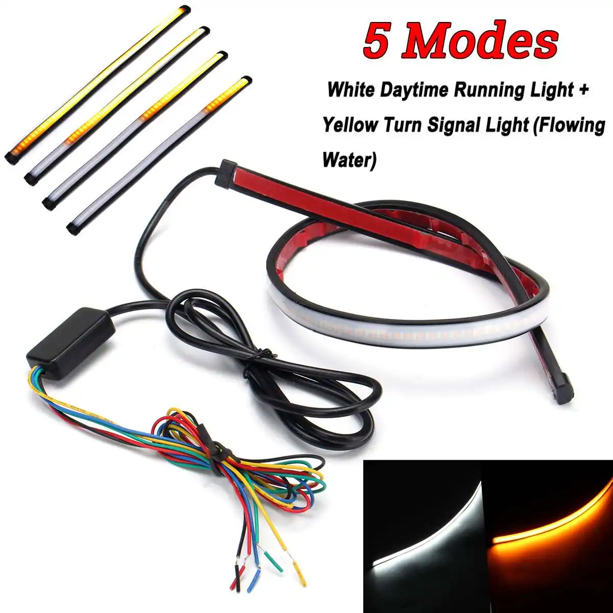 

30cm/45cm/60cm Flexible Soft Sequential LED Strip Turn Signal Switchback Indicator DRL Daytime Running Light