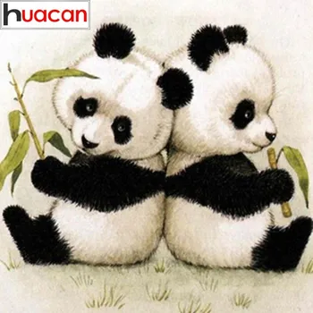 

HUACAN 5D DIY Diamond Painting Panda Diamond Mosaic Animal Full Square Drill Diamond Embroidery Handmade Decor Gift