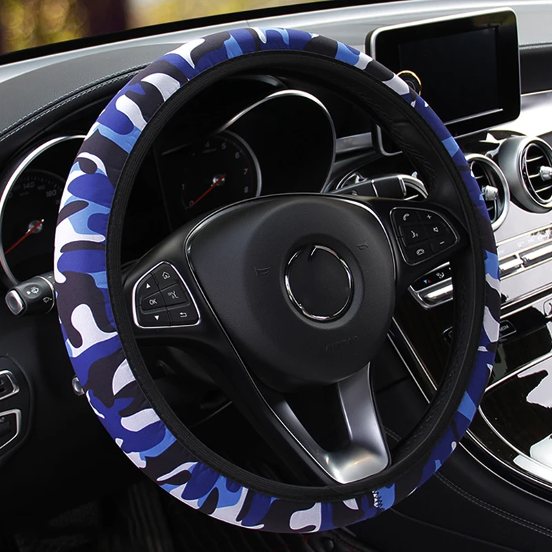 Camouflage SBR Lycra Steering Cover Anti-slip Interior Accessories DIY Car Steering-wheel Cover Fit For Most Cars Camouflage SBR Lycra Steering Cover Anti-slip Interior Accessories DIY Car Steering-wheel Cover Fit For Most Cars