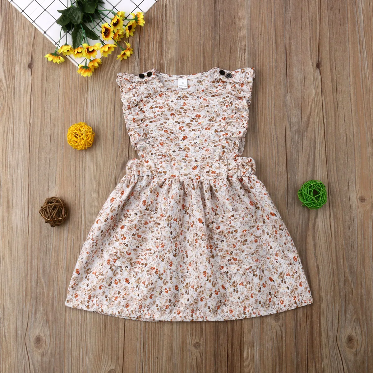 

Flower Cute Romper Dress Sundress Sunsuit Summer Clothing Toddler Kids Baby Girl Little Big Sister Matching Clothes