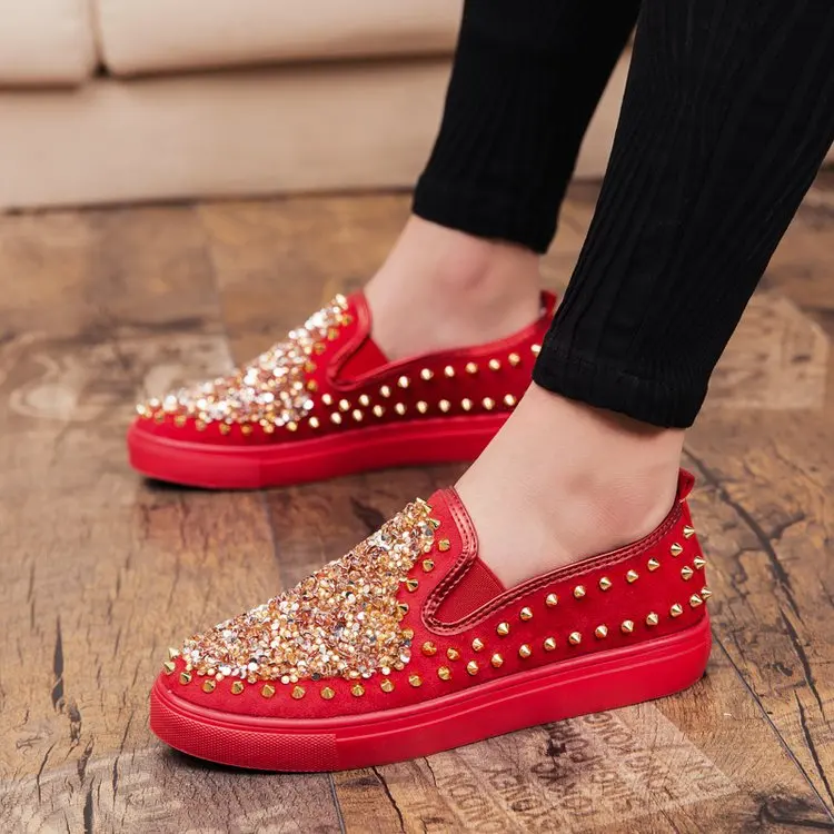 Zapatos De Mocasines Los Hombre Negro rojo Alta Diseño La Chaussure Moda Casual Lujo Homme Rojo Zapatillas Cuero Marca Hombres Calidad Deporte Para rwrZ6Yvq