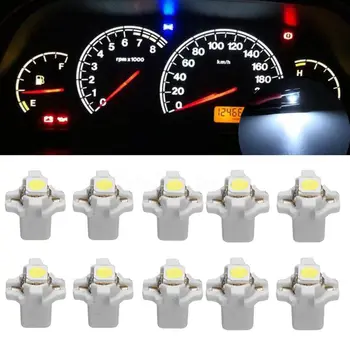 

10pcs 15.5*14mm DC 12V T5 B8.3d 5050 SMD Car Led Dashboard Gauge Instrument Light Bulb White Set