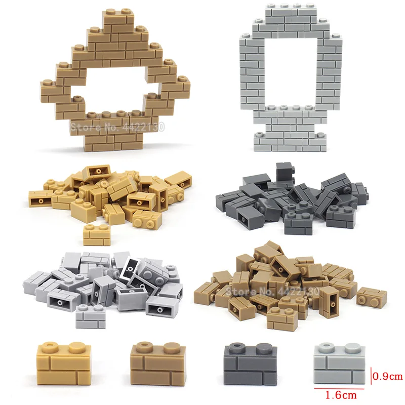 Building Blocks Brick Bulk Accessories 1x2 Wall Brick Diy City Military Battlefield Figures Mini Gift For Children With Legoingl