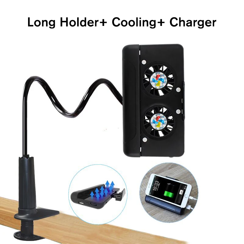 

Bakeey 3 in 1 Phone Holder Cooler with Power Bank 4400 mah Cooling Radiator Fan Pad Charging Support Charger Stand Game Holder