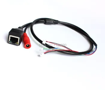 

10Pcs CCTV IP network Camera PCB Module video power cable RJ45 female & DC male connectors with Terminlas