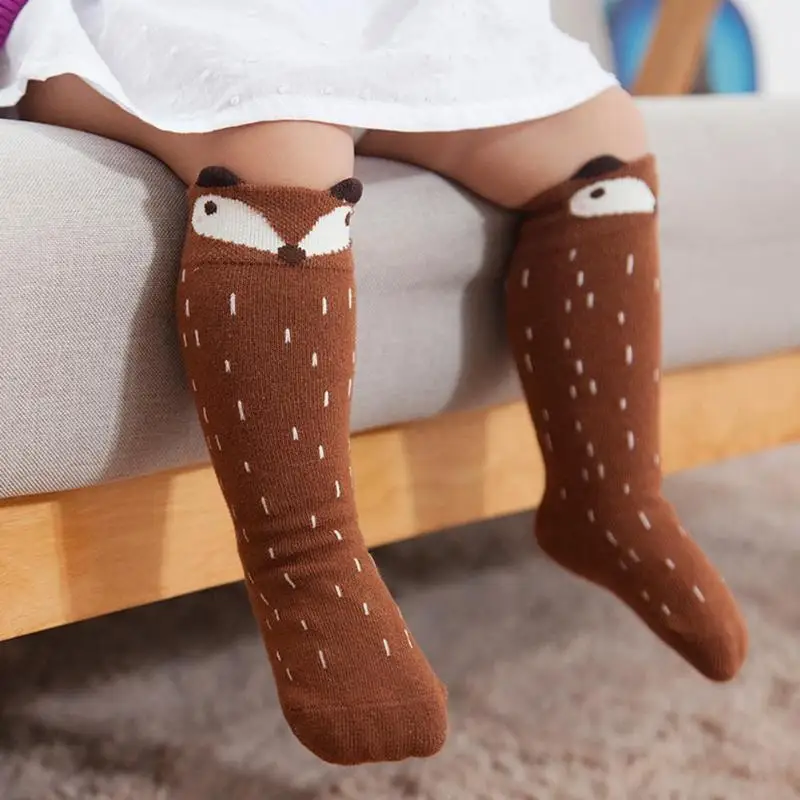Милые детские носки с 3D принтом для мальчиков и девочек, детские хлопковые нескользящие носки, детская одежда, аксессуары