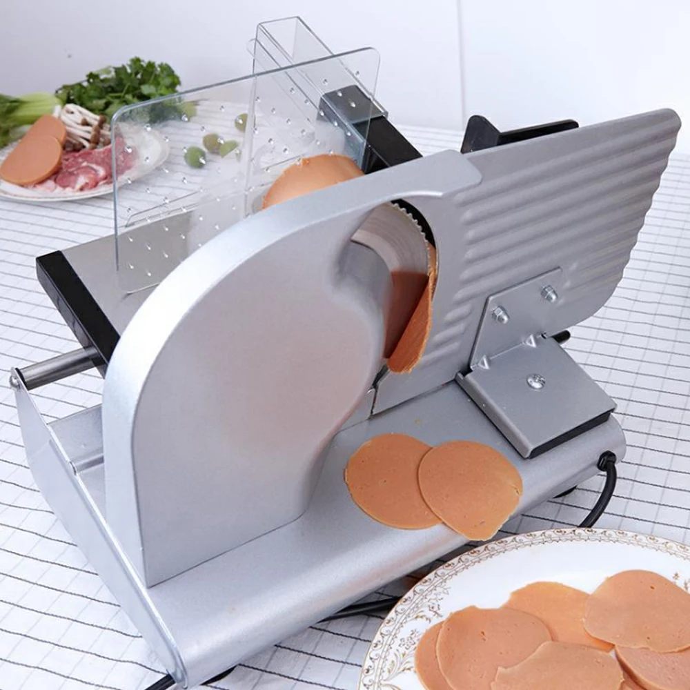 ITOP Electric Meat Slicer 200W Commercial Beef Lamb Cutting Machine Automatic Vegetable Bread Food Slicer 0-22mm Slice Thickness