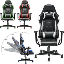 Panana Adjustable Office Chair Ergonomic High-Back Faux Leather Racing Home Bedroom Computer Game Chairs Reclining Seating