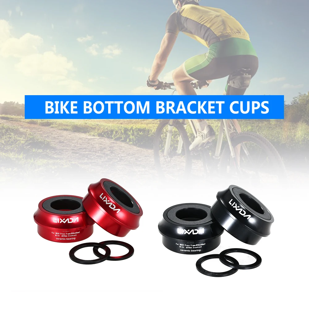 

Lixada Road Bike Bicycle Cycling Press Fit Bottom Bracket Cup Aluminum Alloy 66mm/72mm BB Cup Crank Set Bearing Axis Parts