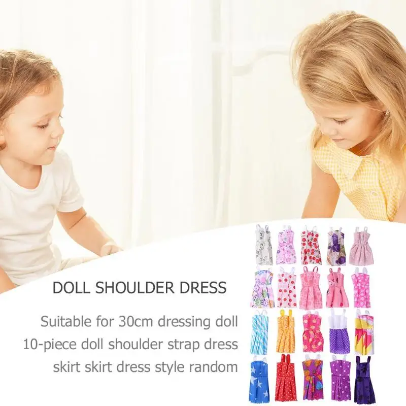 Doll Accessories 10 Doll Clothes Dress+6 Plastic Necklace+10 Pairs Shoes Doll Accessories 10 Doll Clothes Dress+6 Plastic Necklace+10 Pairs Shoes