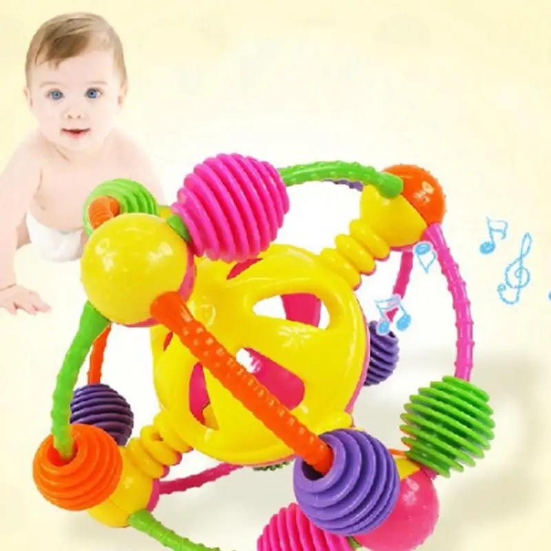 Rattle and Roll Ball Colorful Grab Big Shake Spin Ball Infant for 0 to 36 Months Baby Toy