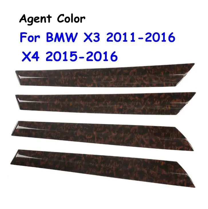 

4Pcs/Set Car Interior Wood Grain Color Cover Panel Trim Kit Handle Decorative Cover Stickers BMW X3 X4 2011 12 13 14 15 16