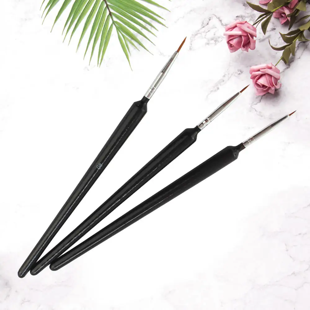 

3 pcs Nail Art Drawing Painting Pen Brush Set of 3 Nail Art Paint Brushes Handle Manicure Nail Art DIY Decoration Tool