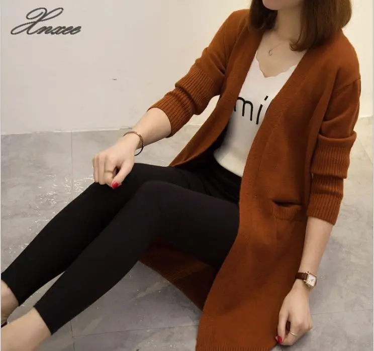 

Long Cardigan Female 2019 Autumn Winter Women Long Sleeve Cardigan Sweater Knitted Cardigans For Women Sweater