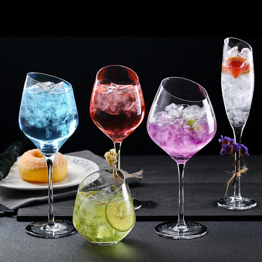 

1PCS Cocktail Champagne Glass Wedding Wine Goblet Drinking Glasses Lead-free Crystal Glass Wine Cup