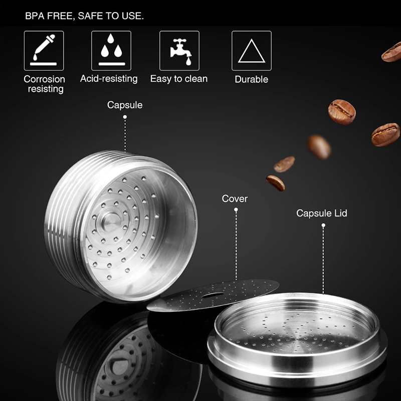  Capsule Stainless Steel Refillable Compatible For Lavazza Coffee Machine Reusable Capsules Coffee M