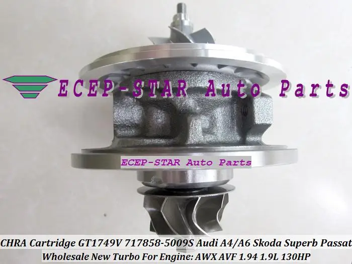Turbo CHRA Cartridge Turbocharger Core GT1749V 717858-5009S For AUDI A4 A6 SKODA Superb VW PASSAT TDI AWX AVF 1.94 1.9L 130HP (4)