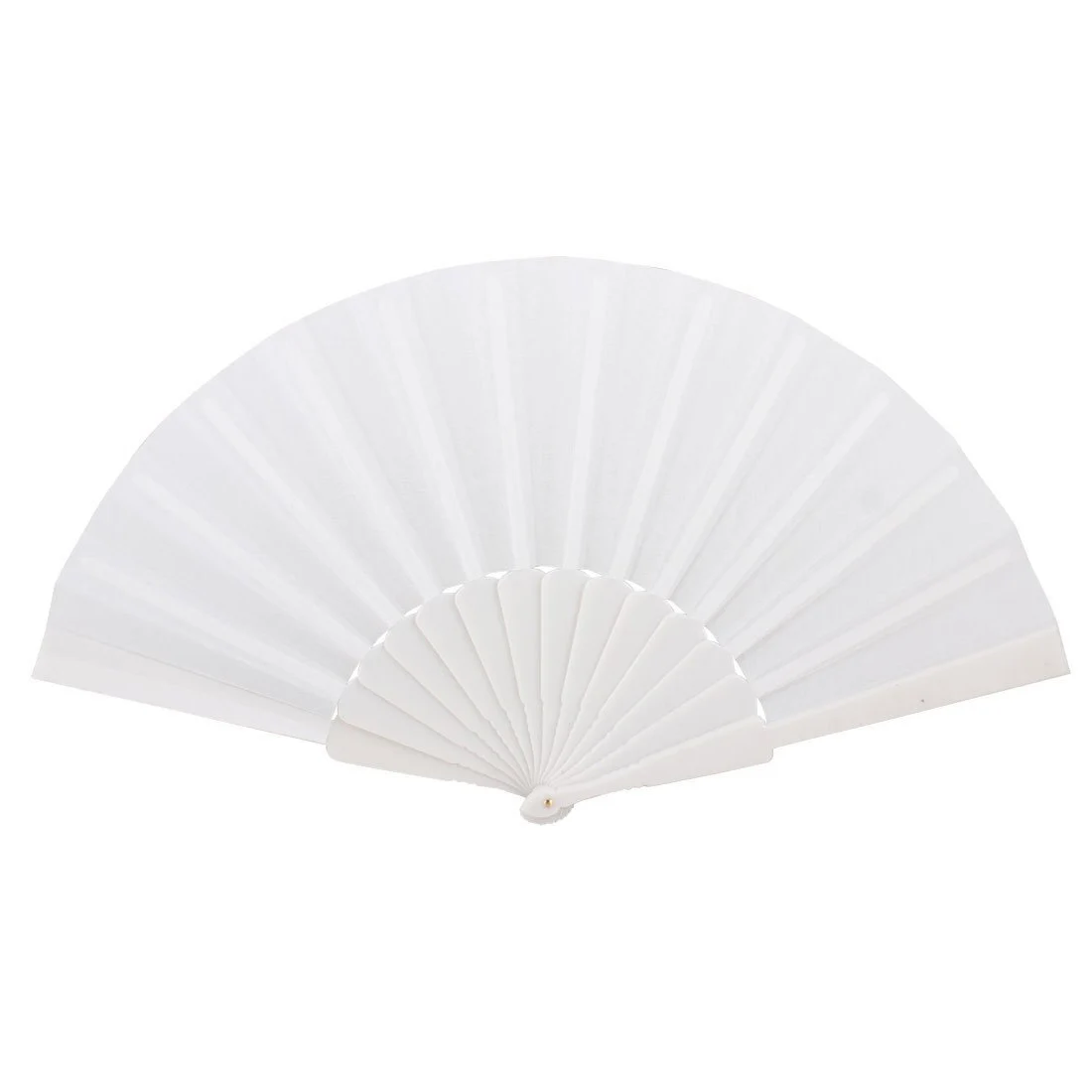 

Hot sale-Plastic Fabric Hand Foldable Fan for Ladies Men White