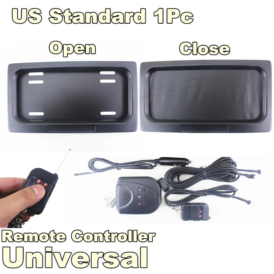 

1pcs US standard License Plate Frame Holder Bracket w/ Remote controller fit Car Shows And Racing event