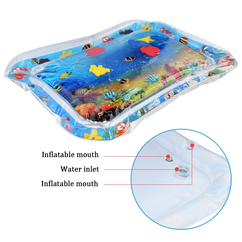 Water Mat for Baby Play Mat Carpet Inflatable Water Mat for Babies Tummy Time Inflatable Water Mat for Babies Ensory Stimulation