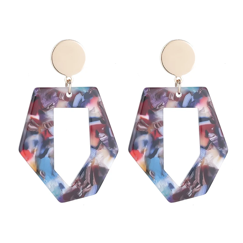 

Aretes Oorbellen Lbxzl Bohemian Acrylic Big Dangle Earrings For Women Geometric Color Print Eardrop Party Trendy Jewelry Gifts