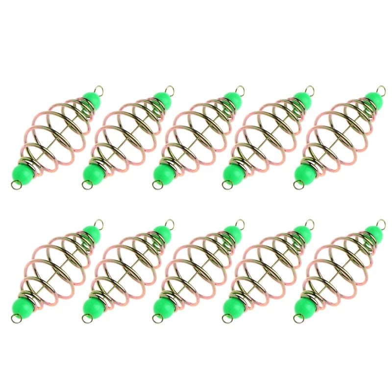 

10 Pcs/Set Fishing Bait Spring Lure Inline Hanging Tackle Stainless Steel Feeder Size