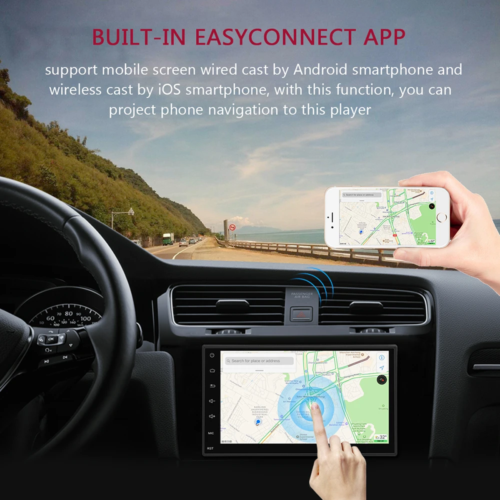 7 &quotтонкий 2 DIN Автомобильный Радио плеер Bluetooth gps навигация Android 5 емкостный