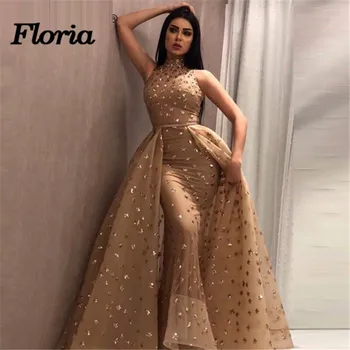

2019 Arabic Couture New Prom Gowns Robe de soiree Aibye African Muslim Turkish Sleeveless Long Evening Party Dress Abendkleider