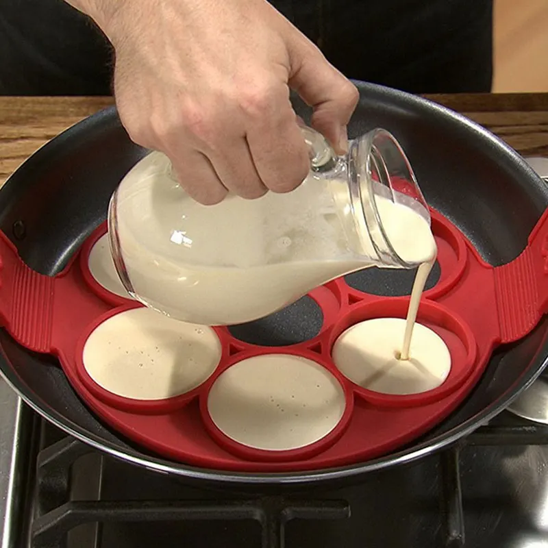 Silicone Pancake Maker Non stick Cake Molds Pan Flip Tools Egg Rings