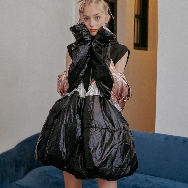 Frappé Veste Métal Porter eam Taille Noir Printemps Way Nouveau Longues 2 Manteau 2019 Manches Black Capuchon De Couleur Jk190 Grande À Femmes Mode awxaOCPq