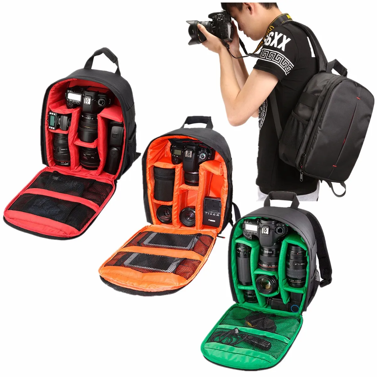 Multi functional DSLR Backpack Rucksack Case Bag Waterproof For Video Photo Camera Lens
