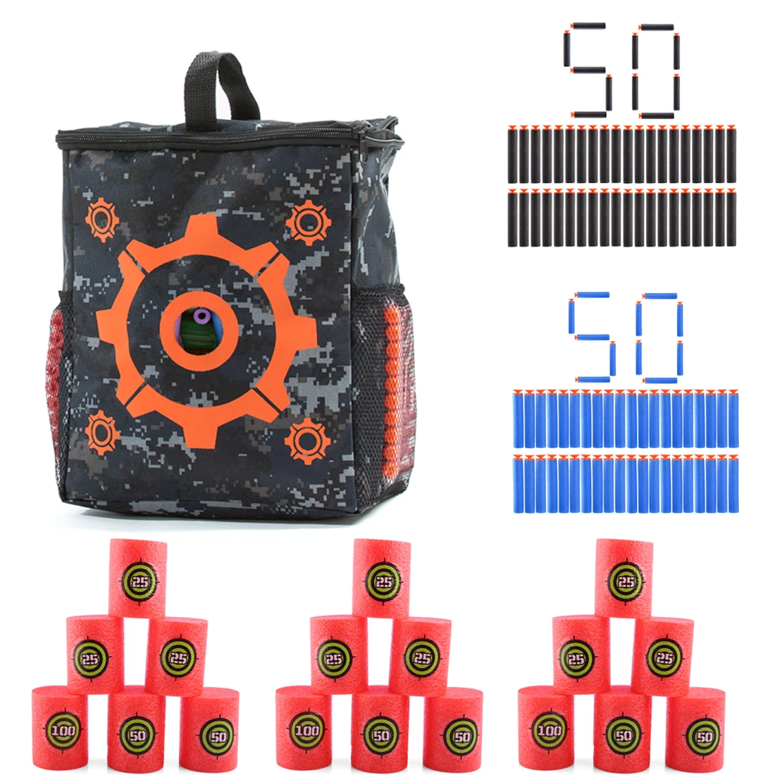 MODIKER для Nerf N strike Элитная сумка тренировок по стрельбе рюкзак + 100 мягкая пуля 25/50/100