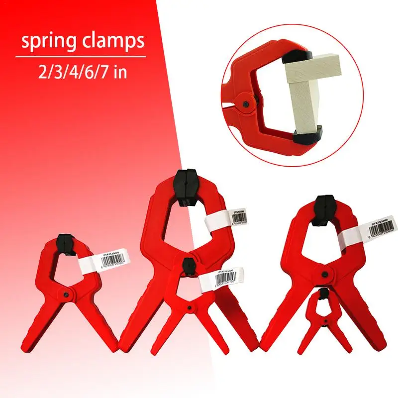 

4PCS Heavy duty woodworking plastic spring clamp flexible strong A type extra large clip nylon wood carpenter spring clamps tool