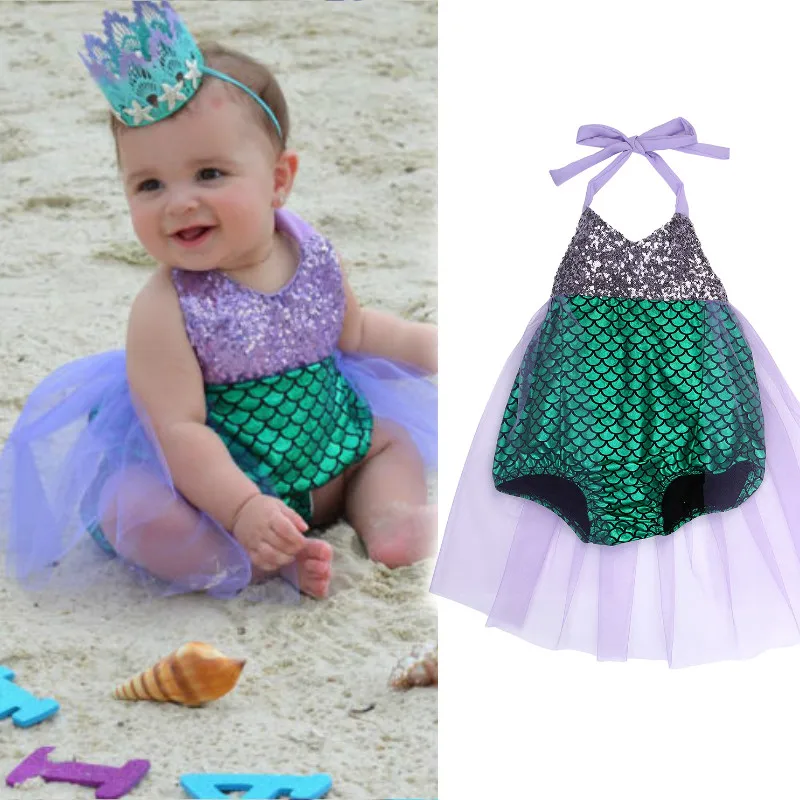 

Infant Baby Girls Kids Mermaid Bikini Swimwear Swimsuit 2019 Summer Baby Beachwear Swimming Suit Bathing Suit Dropshipping