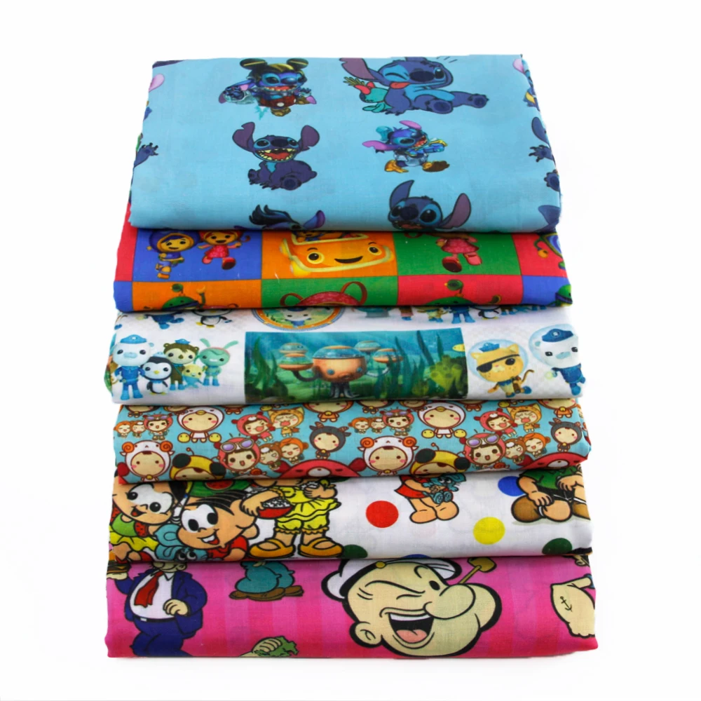 

50*145CM patchwork printed cartoon boys Polyester&cotton fabric for Tissue Kids Bedding home textile for Sewing Tilda Doll,c424