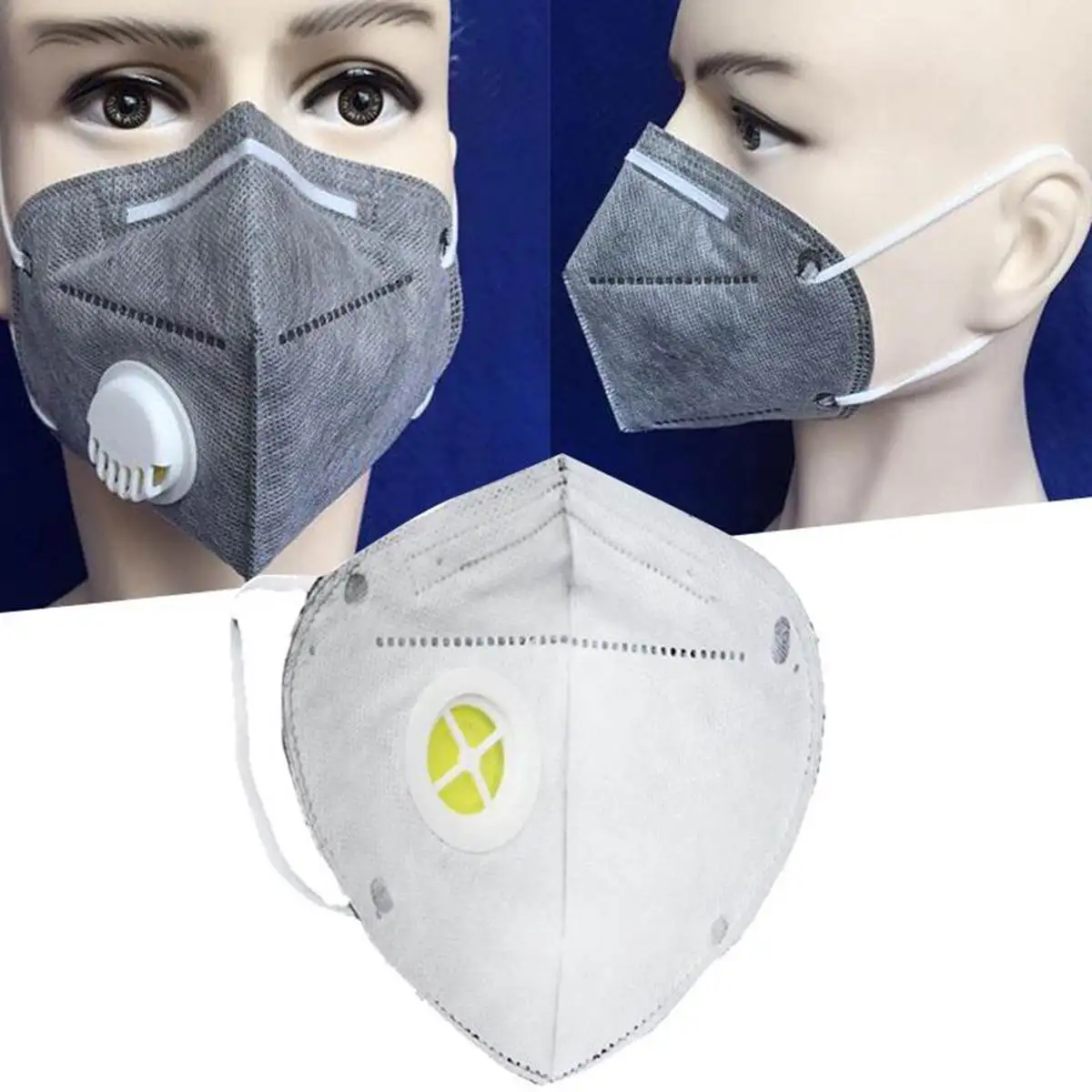 

10 Pcs Respiratory Dust Mask Men Women Folding Nonwoven Anti-Dust Face Mask PM 2.5 Activated Carbon Particulate Respirator