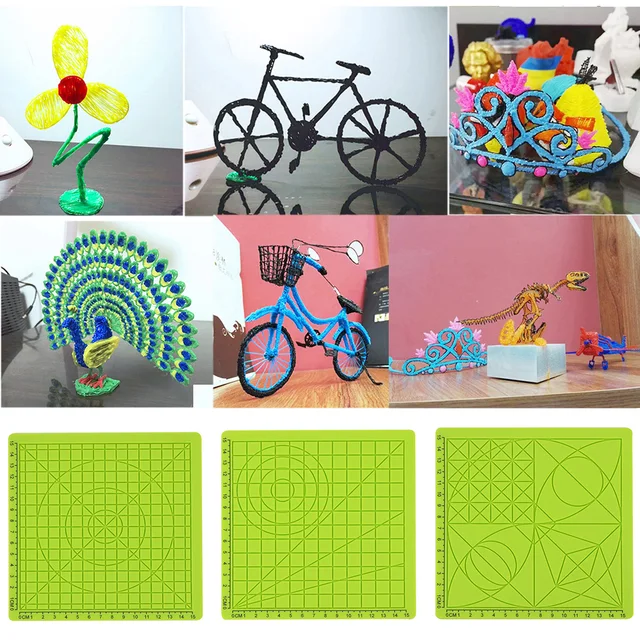 Cheap With 2 Finger Caps 3D Pen Accessory Green Tools Children Silicone Mat Educational Template Kids Drawing Board #1212