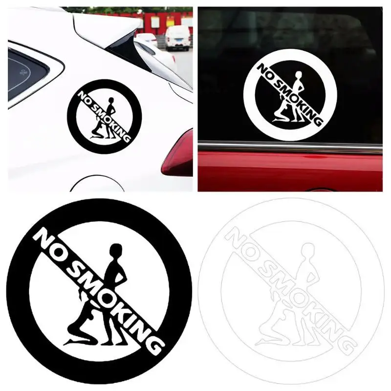 

VODOOL Car Stickers 13.5cm * 13.5cm Gothic Style No Smoking Fashion Car-Styling Body Stickers Decals Black Silver