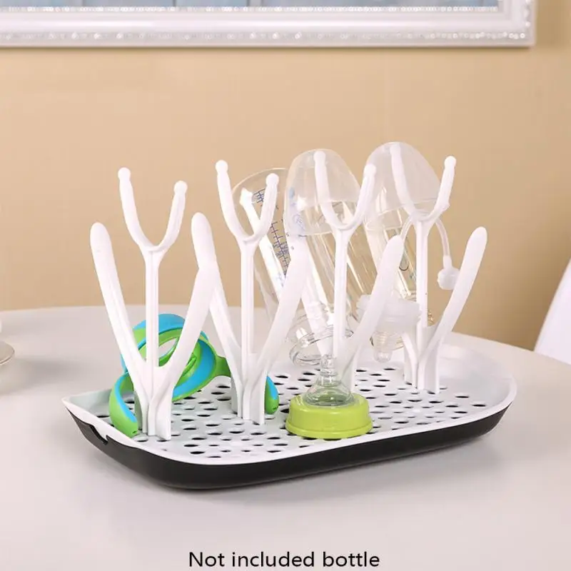 

Hot ! Baby Feeding Bottles Drying Rack Tree Cleaning Drying Rack Storage Infant Nipple Shelf Cup Holder Shelf Removable