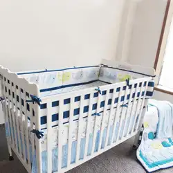 5 шт., Комплект постельного белья для новорожденных, детская кроватка, Комплект постельного белья с бампером, детская кроватка, комплект