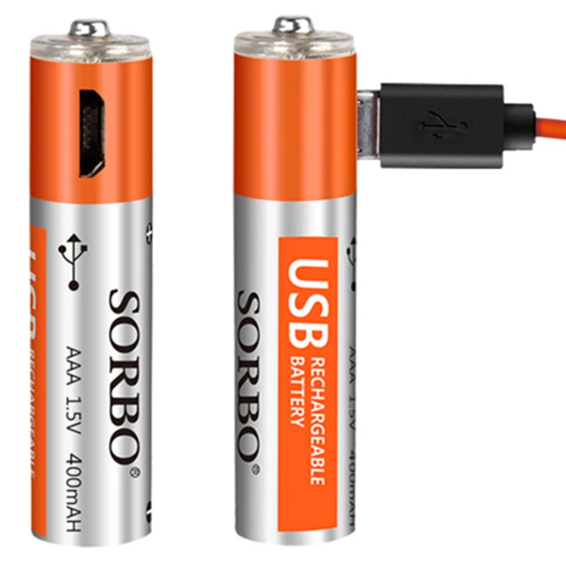 

SORBO 2Pcs 1.5V 400Mah Rechargeable Aaa Lipo Battery